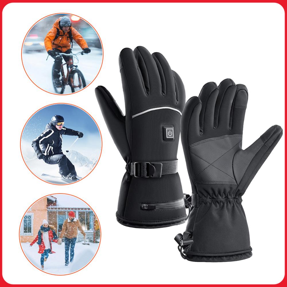 Cycling Gear Temperature - Touch Screen Heated Gloves Cold-Proof Electric