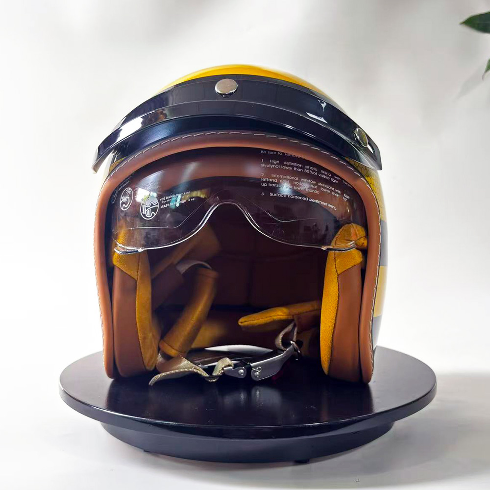 New Retro Motorcycle Helmet Ye - огляд і ціна Yellow Cycling Gear